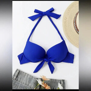 SHEIN bikini SET Knot Front Push Up & bottoms size large